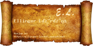 Ellinger Lóránt névjegykártya